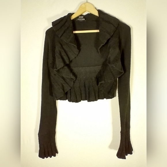 luciano dante Sweaters - 90's Y2K Luciano Dante Vintage Retro Bell Sleeve Cardigan Black Fairy Grunge M